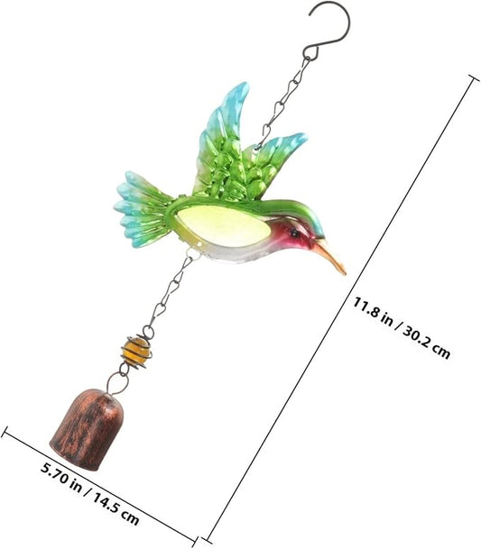 Metal Hummingbird Wind Chime Lightweight Metal Animal Design Sound Outdoor Garden Patio Hanging Decor