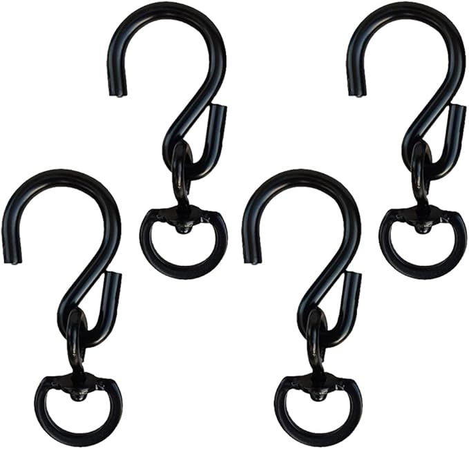 SOFTMED Swivel Plant Hanger Hooks 4PACK, Swivel Hooks for Hanging Plants Heavy Duty (Black-4pcs)