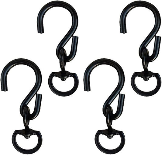 SOFTMED Swivel Plant Hanger Hooks 4PACK, Swivel Hooks for Hanging Plants Heavy Duty (Black-4pcs)