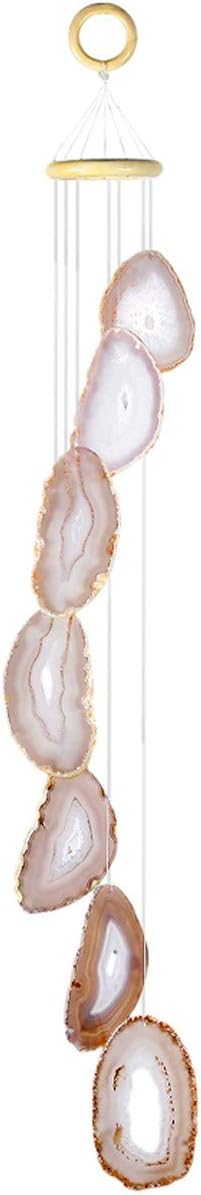 rockcloud Agate Slices Geode Wind Chime Home Garden Decoration Figurine, 28-33 inches