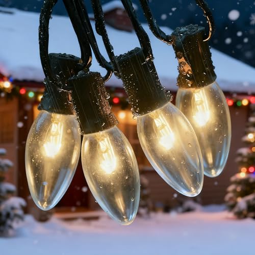 25Ft C9 Clear Christmas String Lights - Outdoor