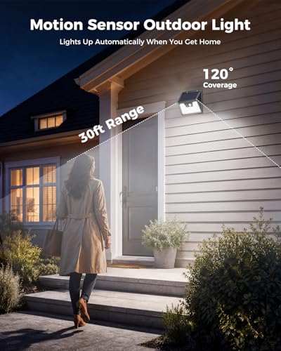 Peasur Solar Motion Sensor Lights - 6 Pack, 140 LED, Waterproof
