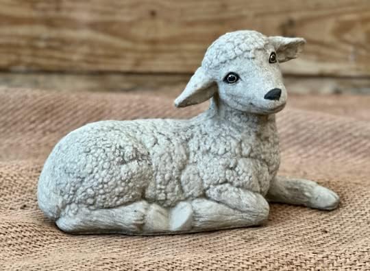 Realistic Lamb Handmade Religious Statue Outdoor Sculpture Garden Ornament Sheep Concrete Figure