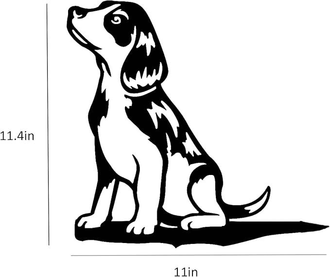 Metal Garden Dog Statue Ornament Gift Metal Art Dog Silhouette Decoration Steel Dogs Statue Decorative Garden Stakes for Yard, Lawn, Patio, Pathway (Beagle)