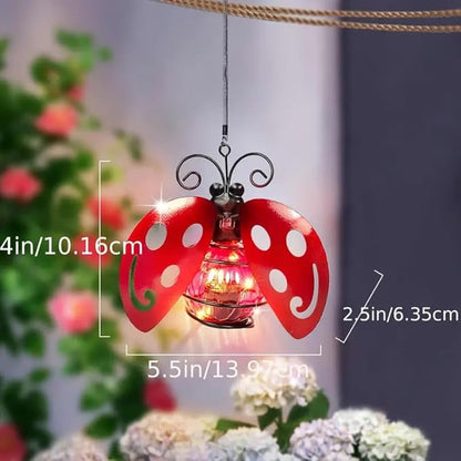 EVOLUX Solar Outdoor Ladybug Lights for Garden - Outdoor Statues Figurine Lights for Lawn, Patio, Balcony, Yard Ornament Cut Housewarming Gifts(2 pcs)
