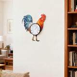 15" Rooster Outdoor Thermometer, Metal Indoor Wall Thermometer, Outside Thermometer with Large Number for Patio Home Room Decor