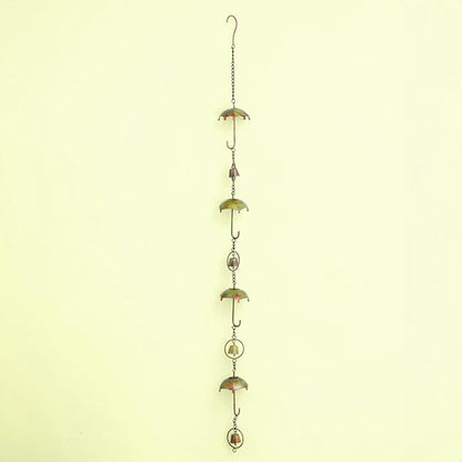Ancient Graffiti Umbrella & Bell Rain Chains, Copper Colored, Pack of 2