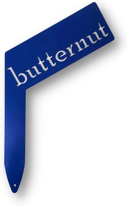 Planter Size Small Metal Garden Plant Vegetable Flower or Herb Markers 13.5 Inches Tall (butternut, Blue)