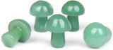 15PCS Green Aventurine Natural Stones Mushroom Sculpture Decor Crystal for Home Crafts Flower Pot Gemstone Mini Mushroom Hand Making Yard Decoration