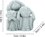 Mini Monk Buddha Statue Green Sandstone Statues Zen Monk Praying Statue Sculptures for Wealth Good Luck Feng Shui Decor Home Fish Tank Aquarium Garden (Style 3)
