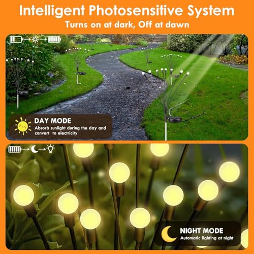 Solar Garden Lights - 8 Pack Warm White LED