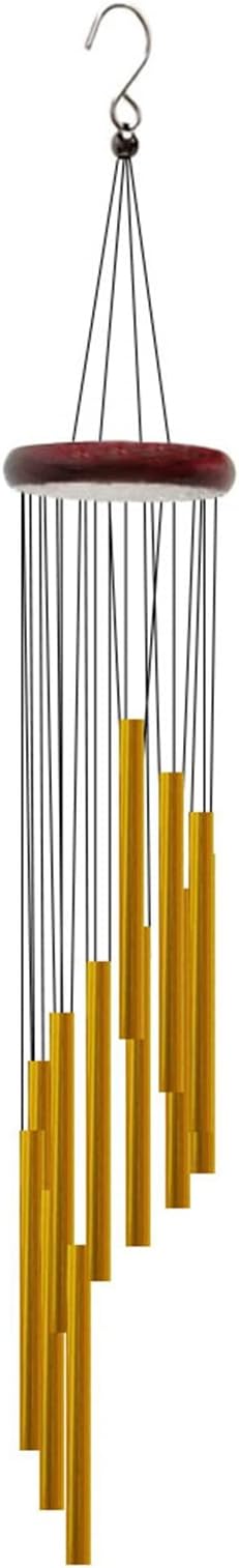 Wind Chimes for Outside with 12 Aluminum Tubes Wind Bells, 23 Inches Melody Windchimes Outdoors for Farmhouse Garden Patio Home Decor (Gold)
