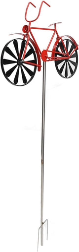 Fdit Vintage Metal Wind, Bike Garden for Yard and Garden, Vintage Wind Sculptures Stake Decoration for Patio Lawn Farm Backyard