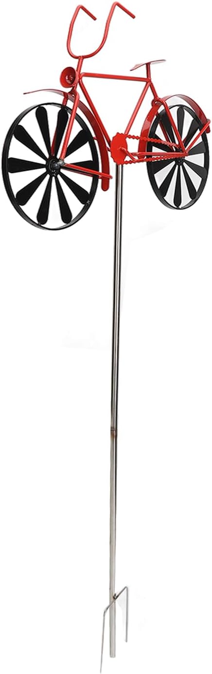 Fdit Vintage Metal Wind, Bike Garden for Yard and Garden, Vintage Wind Sculptures Stake Decoration for Patio Lawn Farm Backyard