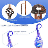 Solar Flame Light - Hand Blown Glass, Waterproof, Blue