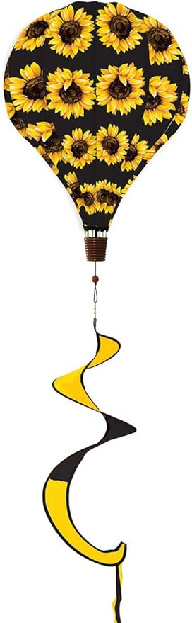 Sunflowers Deluxe Hot Air Balloon Windsock Floral Everyday Wind Twister Everyday 54" L Briarwood Lane