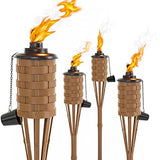 ONETHATCH Citronella Torches - Brown Bamboo 60" 4-Pack
