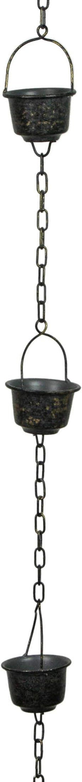 Things2Die4 75 Inch Metal Cup & Bird Rain Chain – Outdoor Gutter Downspout Decorative Hanging Garden Accent, Weather-Resistant Metal