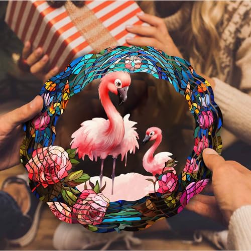 Mother Baby Flamingo Wind Spinner - 3D Hanging Ornament