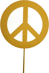 Peace and Heart Staked Signs or Wall Art Rustic or Powder Coated Finishes (Peace Small Stake 21", Dark Yellow)