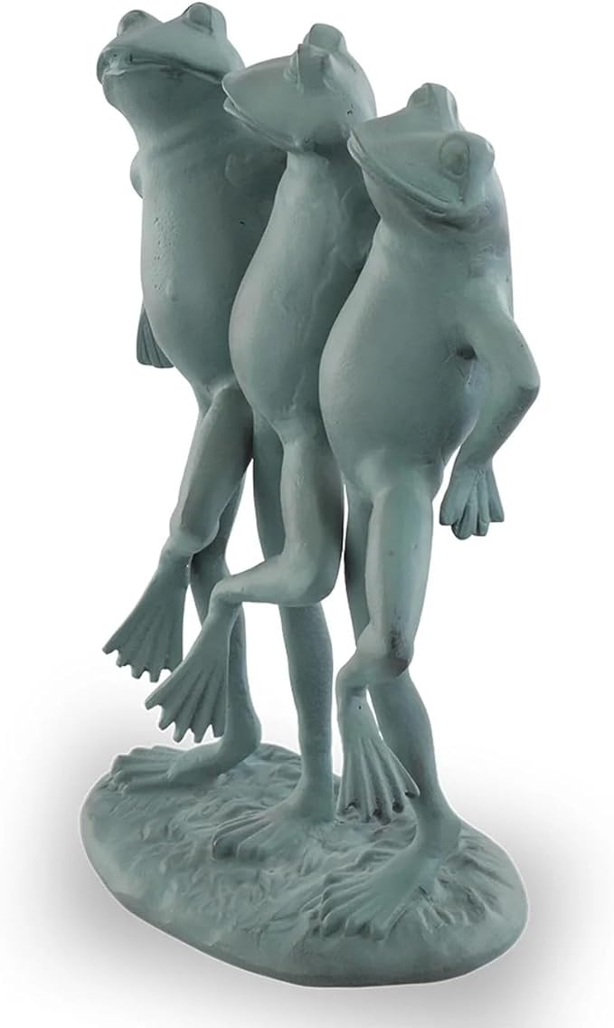 SPI Home Dancing Frog Trio Cast Aluminum Garden Sculpture 18.5 Inches High Outdoor Décor
