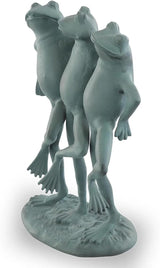 SPI Home Dancing Frog Trio Cast Aluminum Garden Sculpture 18.5 Inches High Outdoor Décor