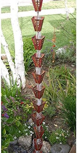 Arts & Crafts Square Cups Rain Chain with Installation Kit (14 Foot)