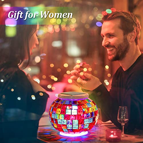 Color Changing Solar Mosaic Table Lamp - Waterproof Outdoor