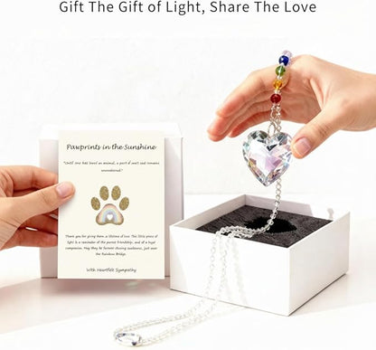 Pet Memorial Gifts for Loss of Dog: Cat Crystal Suncatcher: A Dog & Cat Sympathy Gift for Grieving Friends, Pet Loss Bereavement Keepsake, and Rainbow Bridge Remembrance Ornament