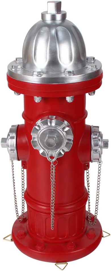 Fire Hydrant Pee Post for Dogs - Outdoor Backyard Play Equipment, Puppy Training Post, Garden Lawn Decor, Firefighter Gifts for Men (17.5 inch)
