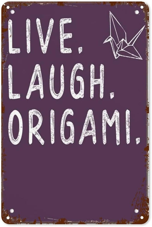 Vintage Tin Signs Eat Sleep Repeat Origami Retro Metal Wall Decor for Home,Garden & Patio Inspirational Quotes & Funny Life Posters 8x12IN