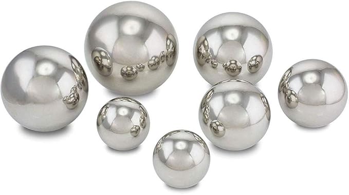 6 inch Diameter Gazing Ball,Silver Stainless Steel Polished Reflective Smooth Garden Sphere Globe Mirror,Colorful and Shiny Addition to Any Garden or Home
