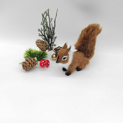 Mipcase Simulation Squirrel Garden Decor 4.72X3.14X1.18In Outdoor Lawn Statue Realistic Resin Ornament for Patio Yard Landscape Decoration