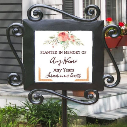 GiftsForYouNow Personalized Planted in Memory of Floral Garden Stake