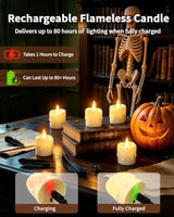 6 Pack Rechargeable Flameless Candles with Remote Timer