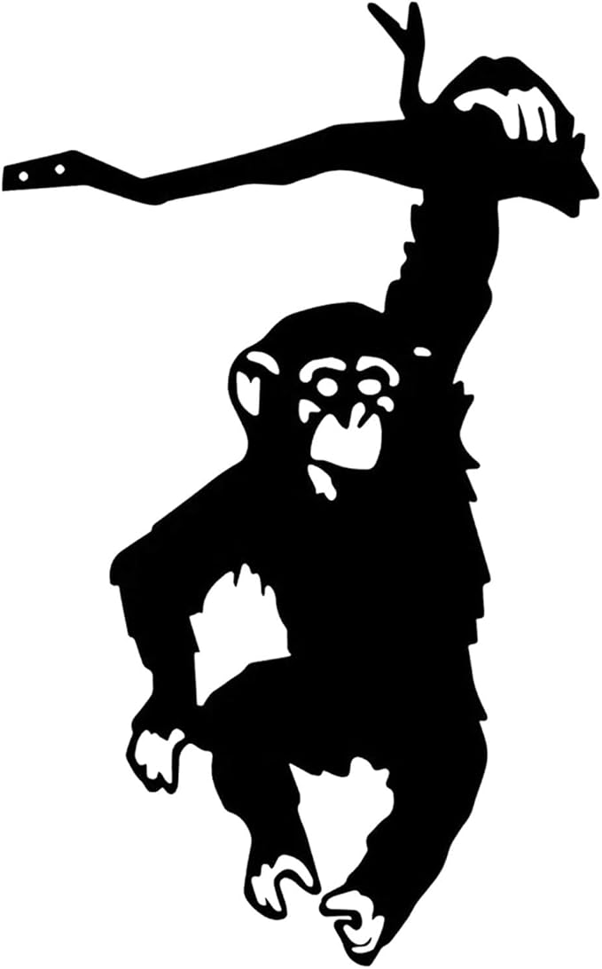 Monkey Statue Yard Silhouette Branch Decor Hanging Tree Art Monkey Ornament Garden Art Decoration for Patio Outdoor Backyard