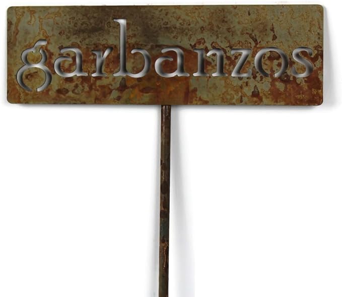 Classic Metal Garden Markers Clearance Items 20 to 33 Inches Tall (garbanzos, Naturally Rusted)