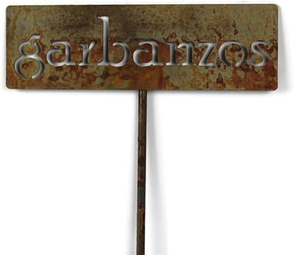Classic Metal Garden Markers Clearance Items 20 to 33 Inches Tall (garbanzos, Naturally Rusted)