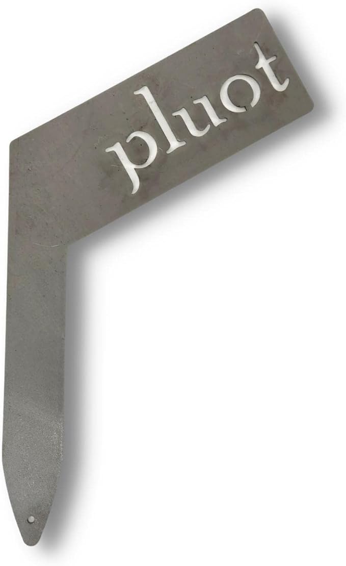 Planter Size Small Metal Garden Plant Vegetable Flower or Herb Markers 13.5 Inches Tall (pluot, Raw, Unfinished Steel)
