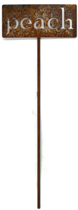 Classic Metal Garden Markers 19 Inches Tall (peach, Naturally Rusted)