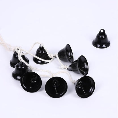 2 Pieces Witch Bells for Door Knob for Protection Handmade Decorative Door Hanging Bell Witch Wind Chimes for Boho Home Room Decor (Black)