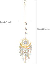 Prism Window Suncatcher Hanging Indoor Celestial Crystal Moon and Sun Catchers Rainbow Maker