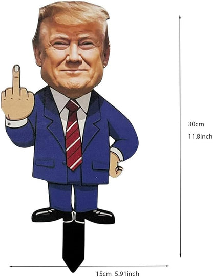 WVT Trump Yard Sign 2024 President Trump Middle Finger Yard Sign Funny Lawn Signs Outdoor Yard Decor