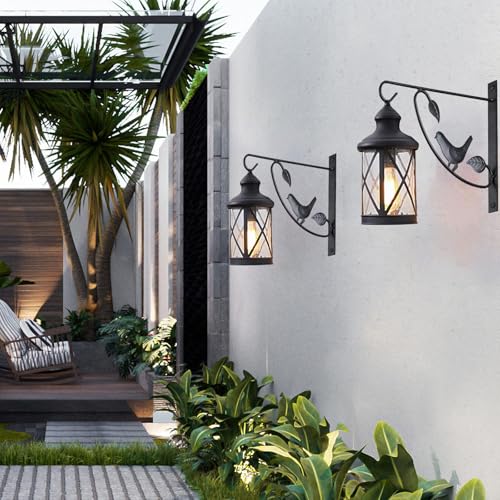 Hanging Plant Bracket - 12" Wall Mount, Black, 4 Pack