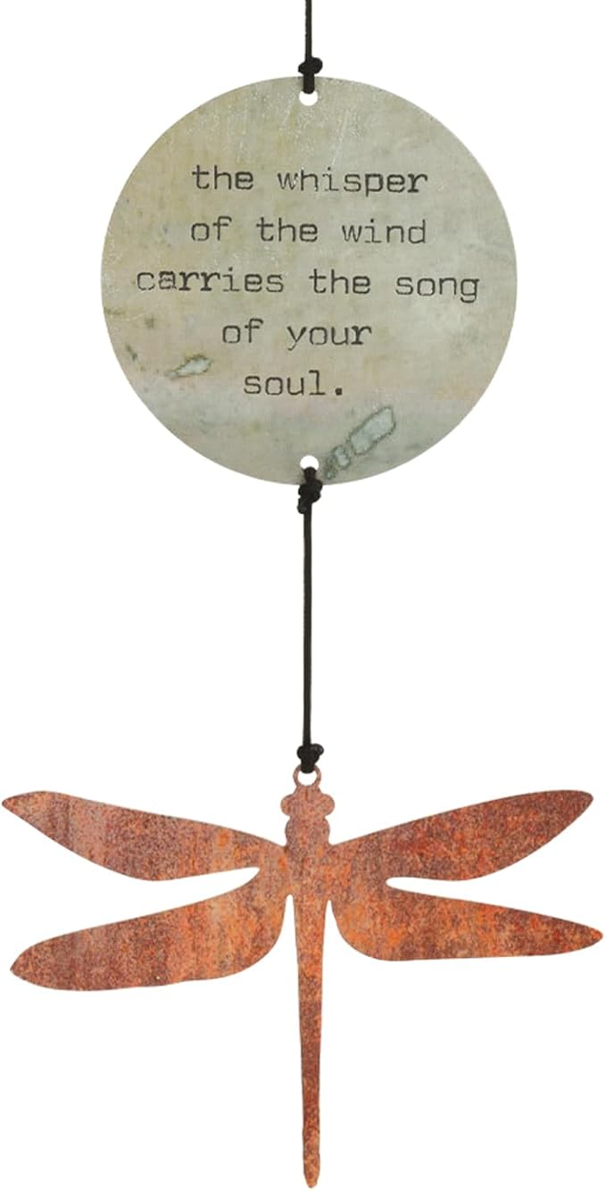 Regal Art & Gift Wind Bell for Outdoor and Garden Use | Decorative Hanging Bell with Soothing Chime Tones for Porch, Patio, Balcony, or Yard Décor | Steel Construction | Dragonfly |28 Inch