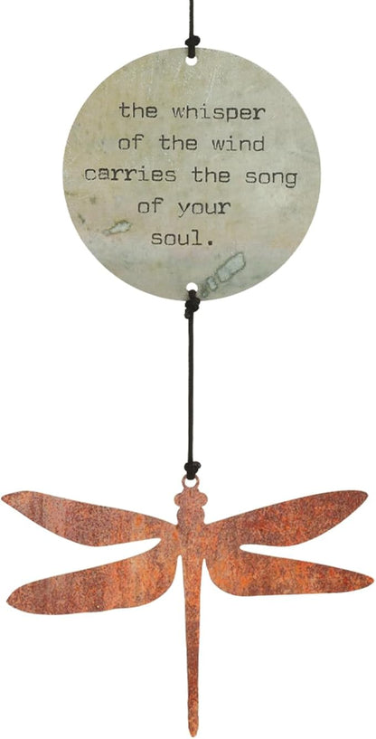 Regal Art & Gift Wind Bell for Outdoor and Garden Use | Decorative Hanging Bell with Soothing Chime Tones for Porch, Patio, Balcony, or Yard Décor | Steel Construction | Dragonfly |28 Inch