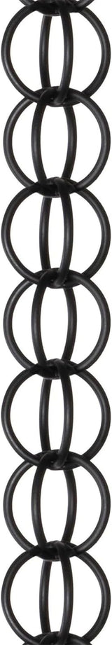 Black Rain Chains for Outside, Metal Double Loop Rain Gutter Chains 6ft 8.5ft 12ft, Gutter Chain Downspout, Garden Porch Rain Catcher Chain(2.6m/8.5ft)