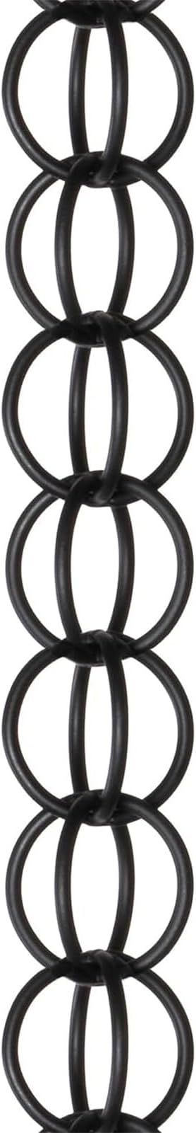Black Rain Chains for Outside, Metal Double Loop Rain Gutter Chains 6ft 8.5ft 12ft, Gutter Chain Downspout, Garden Porch Rain Catcher Chain(1.5m/4.9ft)