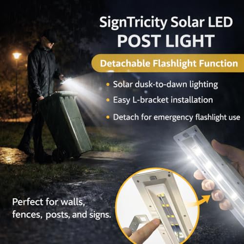 Solar LED Post Light - 1 Pack with L-Bracket
