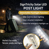 Solar LED Post Light - 1 Pack with L-Bracket